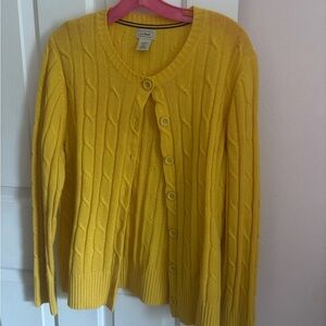 L.L. Bean Women's Vibrant Yellow Cardigan